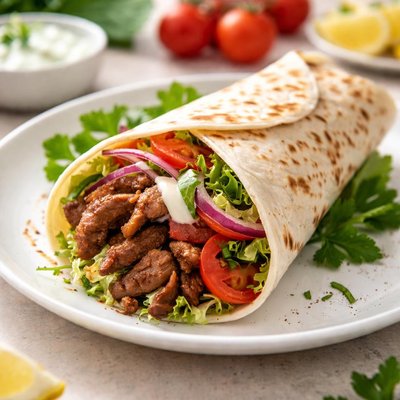 Beef & Chicken Kebab Wrap